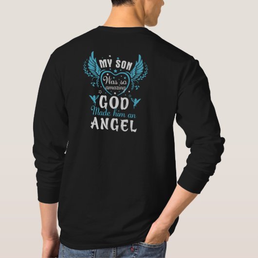 息子はとても素晴らしかったので神様は天使にしました Tシャツ (裏面)