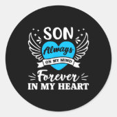 息子は常に私の心の中で私のハートを持って ラウンドシール (正面)