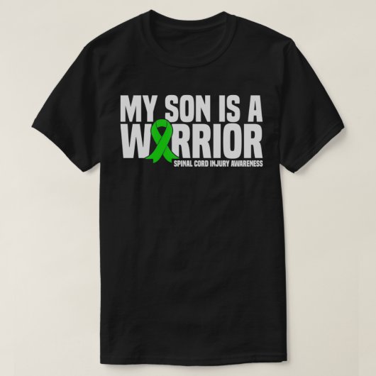 息子は戦士の脊髄損傷認識度P Tシャツ (デザイン正面)