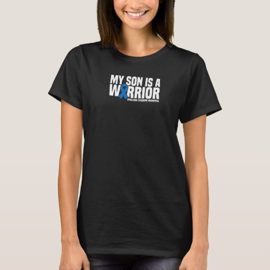 息子は戦士アンジェルマン症候群の認識度 Tシャツ (正面)