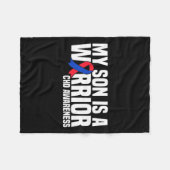 息子は戦士Chd先天性ハート病戦争 フリースブランケット (正面(横))