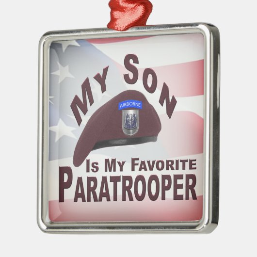 息子は私の82番目お気に入りのの空挺隊員である メタルオーナメント (左)