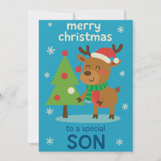 息子へのトナカイ クリスマスカード