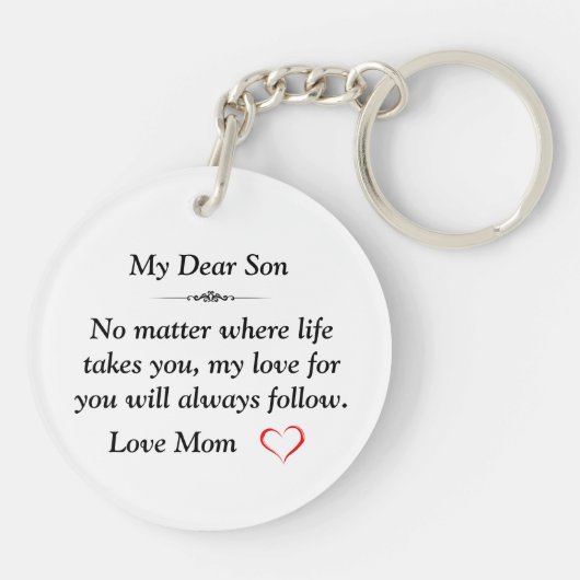 息子への心からの贈り物 キーホルダー (裏面)