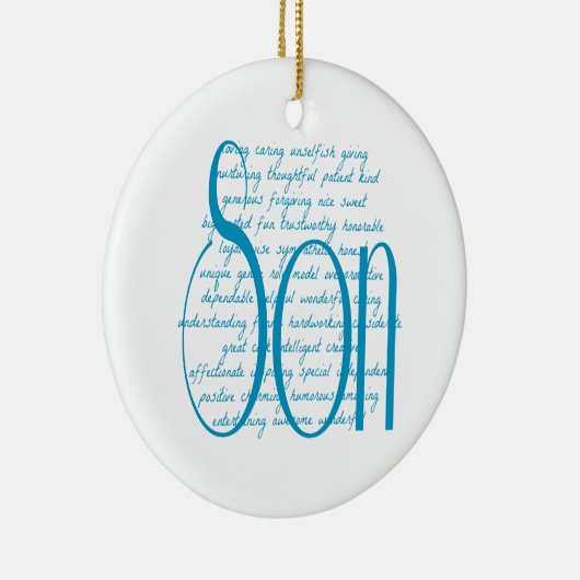 息子への愛情のこもった言葉 セラミックオーナメント (右)