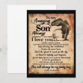 息子への愛 | 私の素晴らしい息子へ 愛していることを覚えていて 招待状 (正面/裏面)