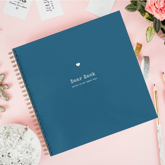 息子への手紙 | Keepsake Memory Blue ノートブック