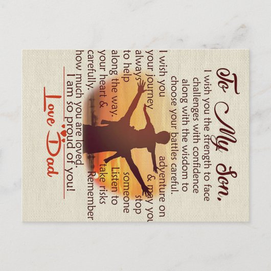 息子への最高の贈り物 | 息子への名言 案内ポストカード (正面)