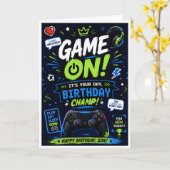 息子への誕生日カード ゲーム好きな息子へ カード (黄色い花)