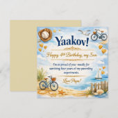 息子への誕生日カード、コーストヴィーブス、ブルー (正面/裏面)