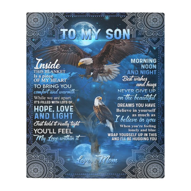 息子への誕生日贈り物、男の赤ちゃんへ メタルプリント (正面)