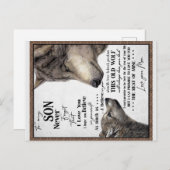 息子への贈り物、ママと息子、息子へのラブレター ポストカード (正面/裏面)