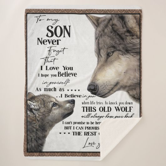 息子への贈り物、母と息子への愛の手紙 シェルパブランケット (正面)