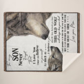 息子への贈り物、母と息子への愛の手紙 シェルパブランケット (正面(横))