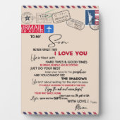 息子への贈り物、母と息子への愛の手紙 フォトプラーク (正面)