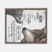 息子への贈り物、母と息子への愛の手紙 フリースブランケット (正面(横))