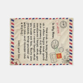 息子への贈り物、母と息子への愛の手紙 フリースブランケット (正面(横))