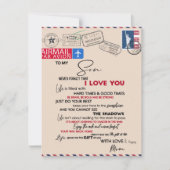 息子への贈り物、母と息子、息子へのラブレター 招待状 (正面)