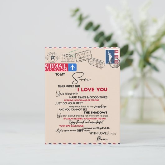 息子への贈り物、母と息子、息子へのラブレター 招待状 (スタンド正面)