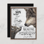 息子への贈り物、母と息子、息子へのラブレター 招待状 (正面/裏面)