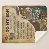 息子への贈り物、虎愛好家へ、息子への手紙(パパ) シェルパブランケット (正面(横))