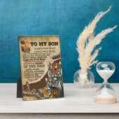 息子への贈り物、虎愛好家へ、息子への手紙(パパ) フォトプラーク (側面)