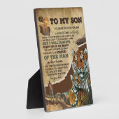 息子への贈り物、虎愛好家へ、息子への手紙(パパ) フォトプラーク (側面)