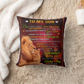 息子へパーソナライズされたの手紙ライオンからの愛パパ クッション (ブランケット)