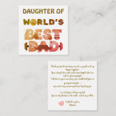 息子または娘のための特別な名前ギフト ノートカード (正面/裏面)