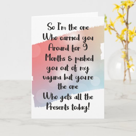 息子または娘へのユ面白い誕生日カード カード (黄色い花)