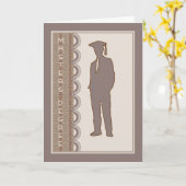 息子または誰のためのマスターズ学位カード カード (黄色い花)