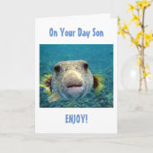 息子よ楽しむリラックスり愛される誕生日 カード (黄色い花)