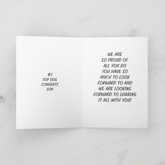 息子よ、卒業おめでとう！ カード (内部)