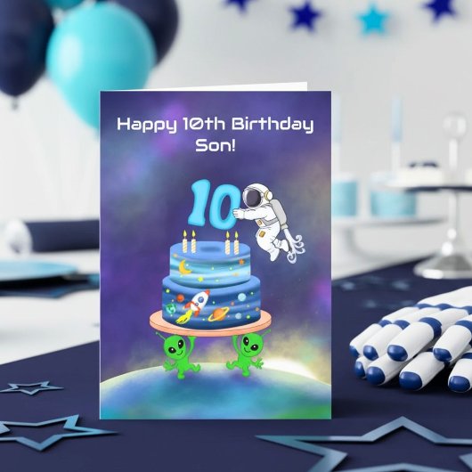 息子よ、10歳の誕生日おめでとう！宇宙飛行士 カード