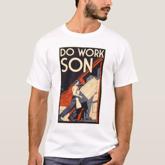 息子を働かせて下さい Tシャツ (正面)