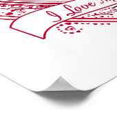 息子を愛してる！フォト赤いハート ポスター (角)