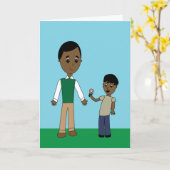 息子アフリカ系アメリカ人からパパへの父の日 カード (黄色い花)