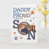 息子カウボーイからパパの誕生日のために カード (黄色い花)