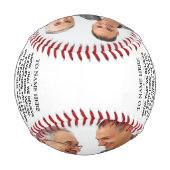 息子カスタム孫への2枚の写真による贈り物 野球ボール (裏面)