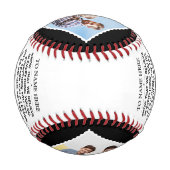 息子カスタム孫への4枚の写真による贈り物 野球ボール (裏面)