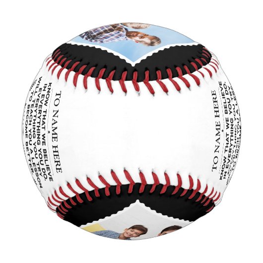 息子カスタム孫への4枚の写真による贈り物 野球ボール (裏面)