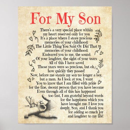 息子ギフト |お世話になっております ポスター (正面)