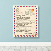 息子ギフト |お母さんからの息子への手紙 キャンバスプリント (インサイチュ (ウッドフロア))