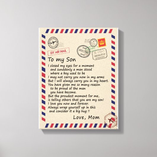 息子ギフト |お母さんからの息子への手紙 キャンバスプリント (正面)