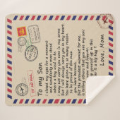 息子ギフト |お母さんからの息子への手紙 シェルパブランケット (正面(横))