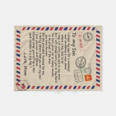 息子ギフト |お母さんからの息子への手紙 フリースブランケット (正面(横))