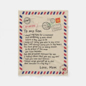 息子ギフト |お母さんからの息子への手紙 フリースブランケット (正面)