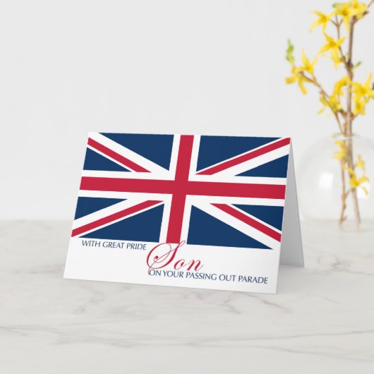 息子パレードユニオンジャック国旗センチメンタル カード (黄色い花)