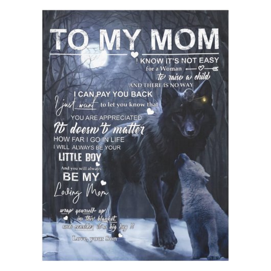 息子パーソナライズされたから母に テーブルクロス (正面)