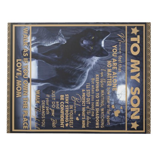 息子パーソナライズされたに息子の誕生日プレゼント ノートパッド (正面)